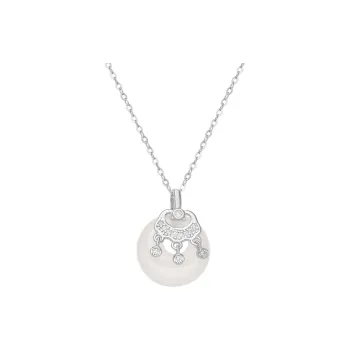 Artisan Lock Heart Jade Chalcedony Necklaces Women's