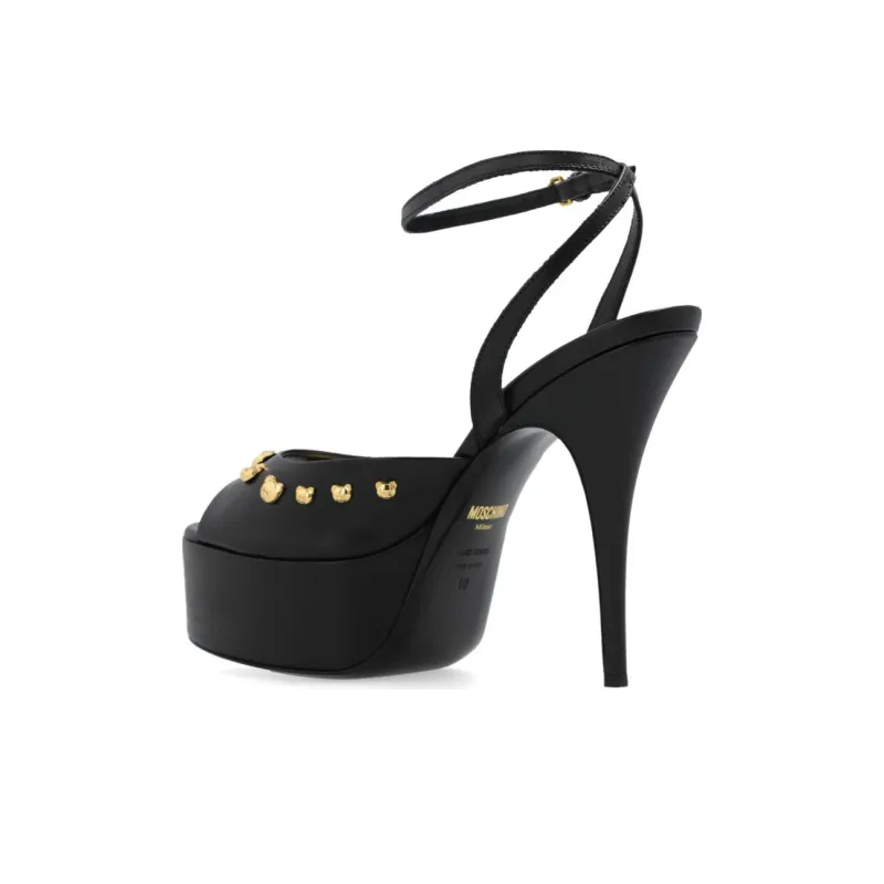MOSCHINO One Strap Sandals Women's Black-4