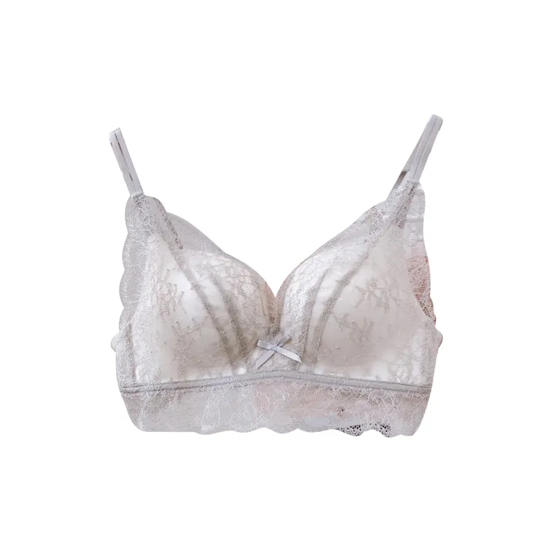 Flowers In Water Bra Women's Gray White-0