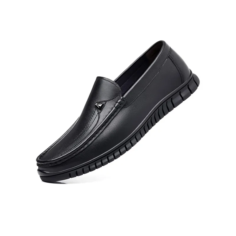 GZZ Gommino Loafers Men Black/White-2
