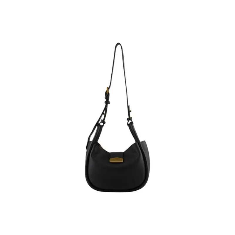 POURCHET Cow Leather Shoulder Bag Small Size Women's Sand Yellow/Elephant Gray/Black/Orange/Light Khaki/Light Purple-4