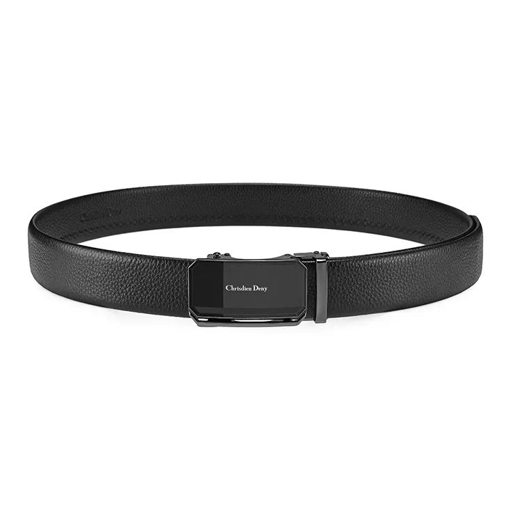 Chrisdien Deny High End Automatic Buckle Pants Business Belt Men's Black 3.65cm-5