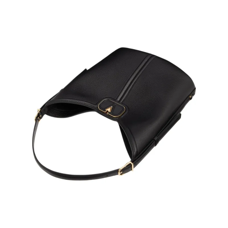 Valentino Grain Calfskin HOBO Bag, Shoulder Handbag Women's Black-4