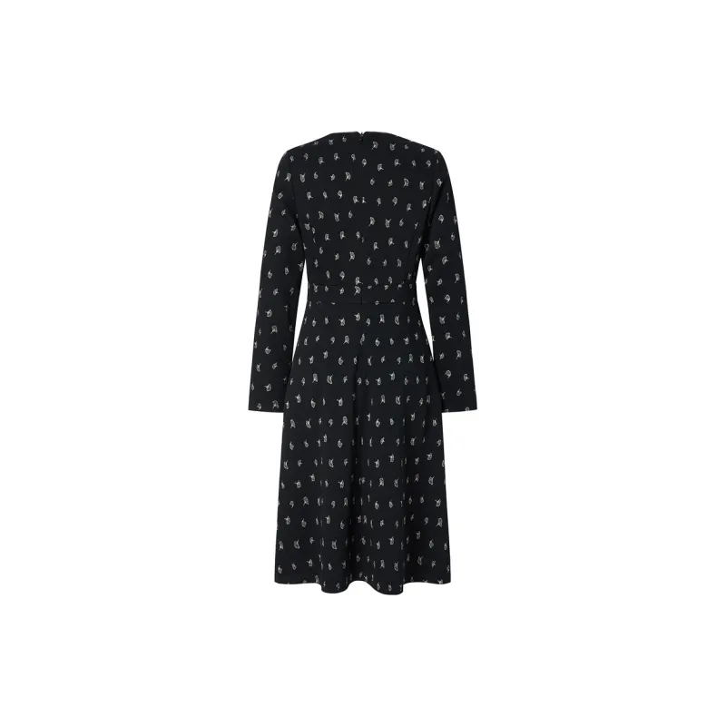 JZ Juzui Long-Sleeved Dresses Women's Flower Navy-1