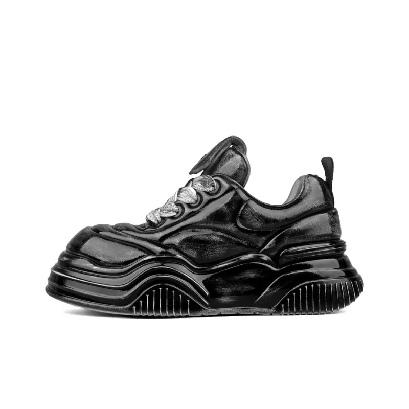 XIE SHE Height Increasing Lightweight Slip-Resistant Low-Top Chunky Sneakers Unisex-0