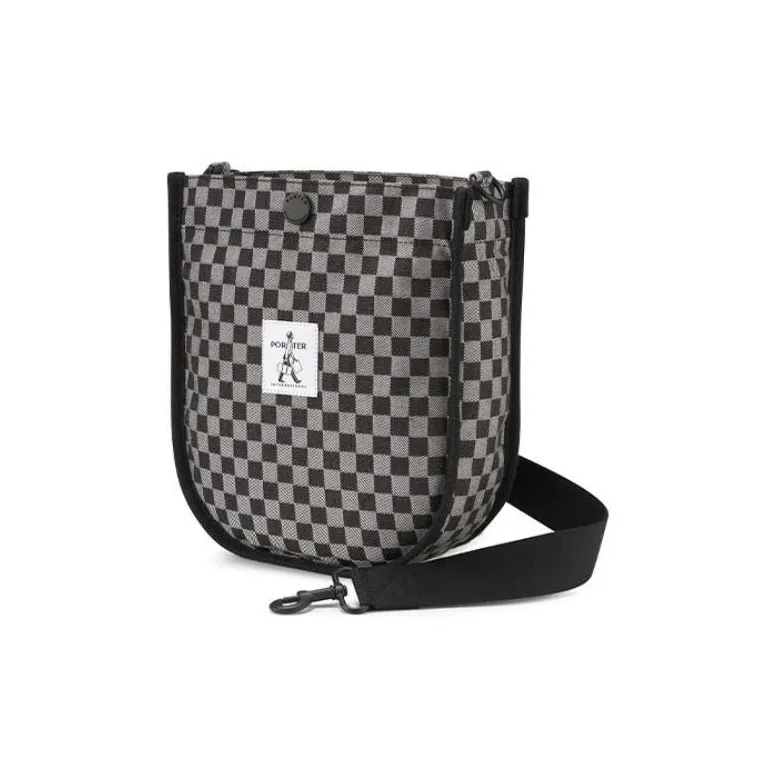 PORTER Polyester Portable Crossbody Bag Shoulder Bag Unisex Black-1
