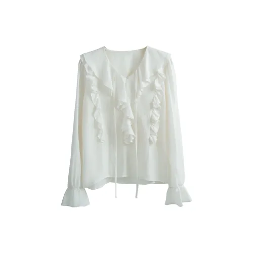 Olrain Chiffon Shirts Women's Off White