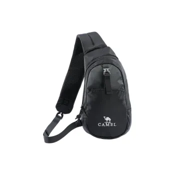 CAMEL Fabric One Shoulder Crossbody Fanny Pack Sling Bag Regular Unisex Black