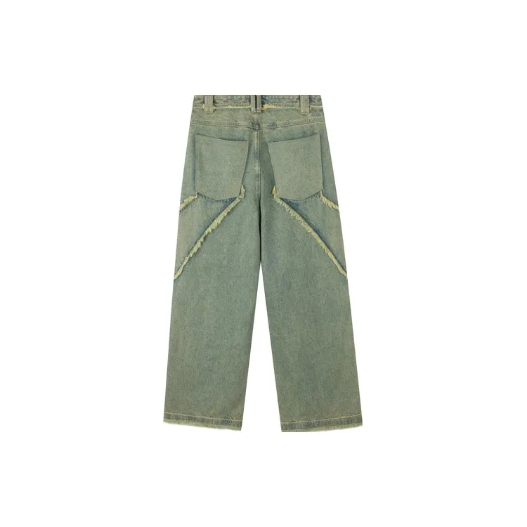 INXX Raw Edge Structural Splicing Jeans-9