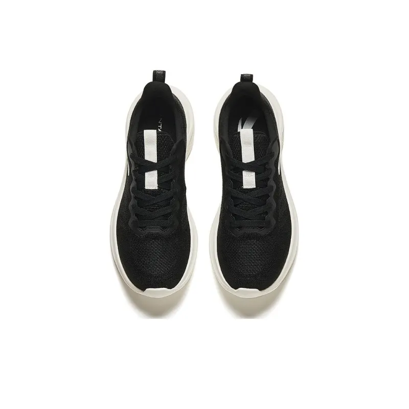 Anta Cushioned Slip Resistant Breathable Lightweight Low Top A Flowfoam Running Shoes Men's Black White-2