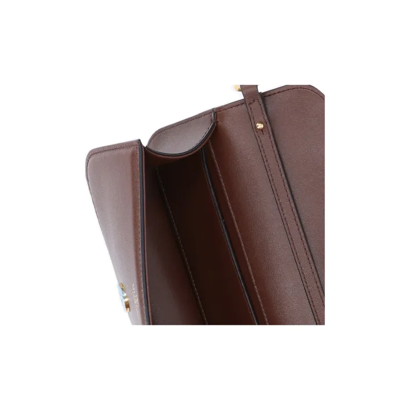 Valentino Locò Leather Crossbody Bag, Shoulder Bag Women's Brown-4