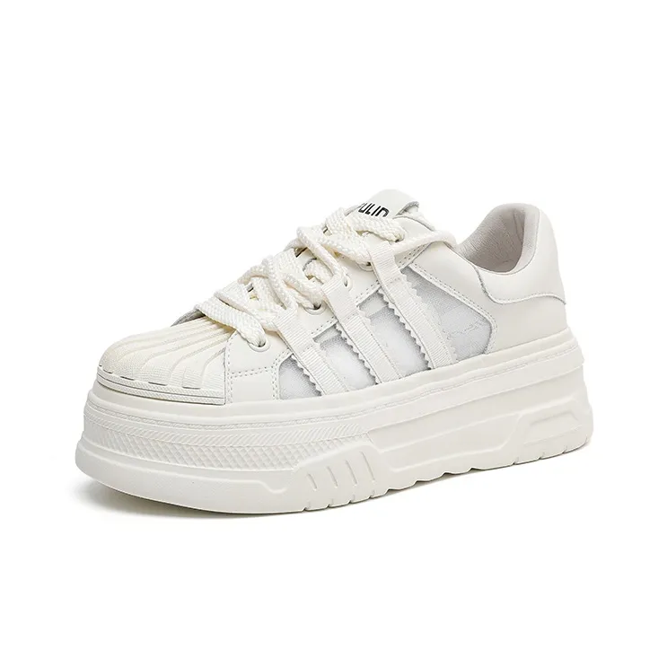 AIFUlIn Evelyn Abrasion Resistant Slip Resistant Low Top Skateboard Shoes Women's White-1
