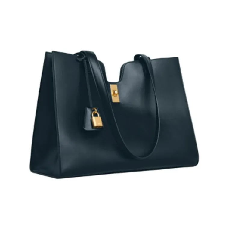 CELINE Cabas Calfskin Tote Bag Shopping Bag Shoulder Bag Handbag Women's Marine Blue-2