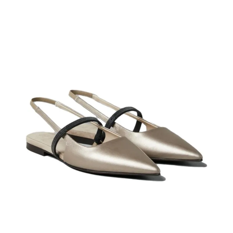 Brunello Cucinelli Monili Bead embellished Ballerina Shoes-2