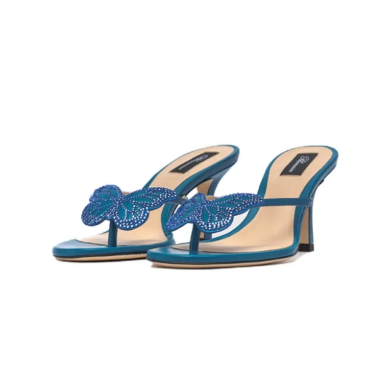 Blumarine Flip Flops 7.5cm Women's Blue-3