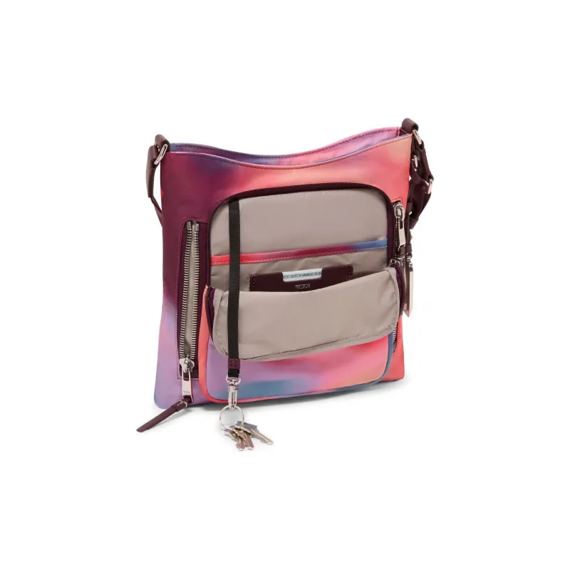 TUMI Leather Shoulder Bag, Crossbody Bag Women's Red-3