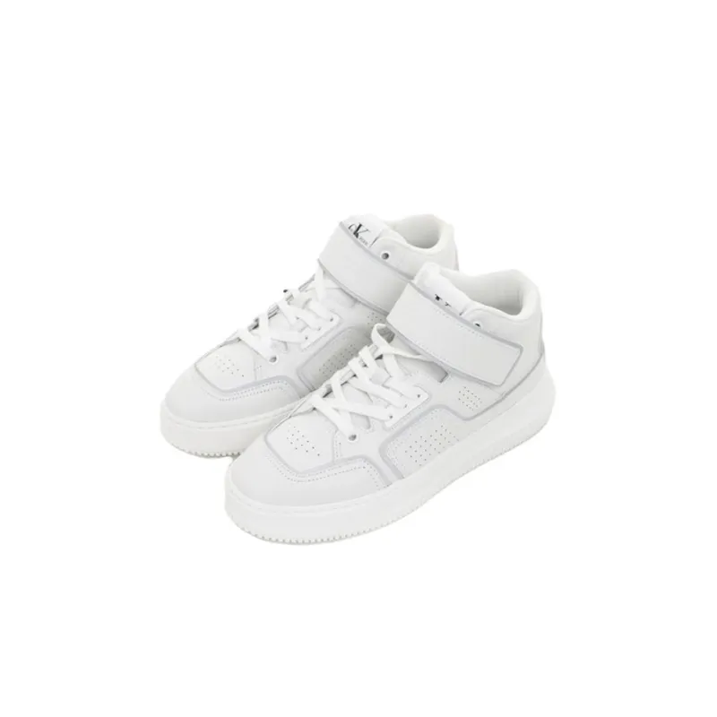 CKJ CALVIN KLEIN JEANS Mid Top Skateboard Shoes Women's White-2