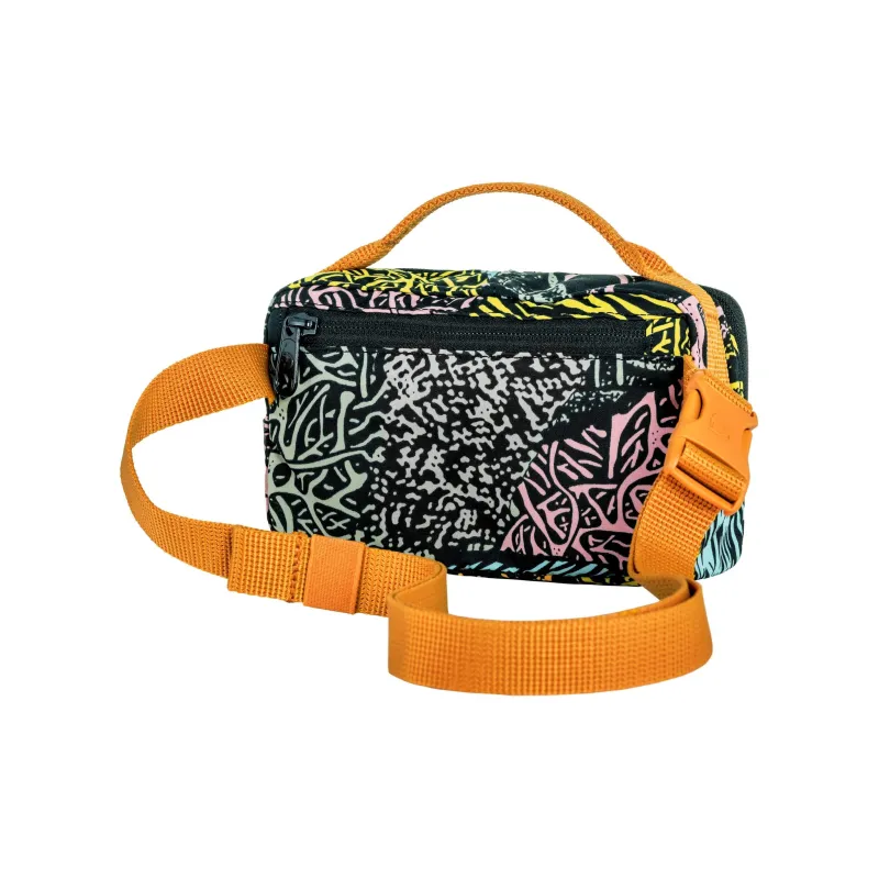 Fjallraven Kanken Recycled Polyester Blended Cotton Fanny Pack Unisex Black & Orange-2