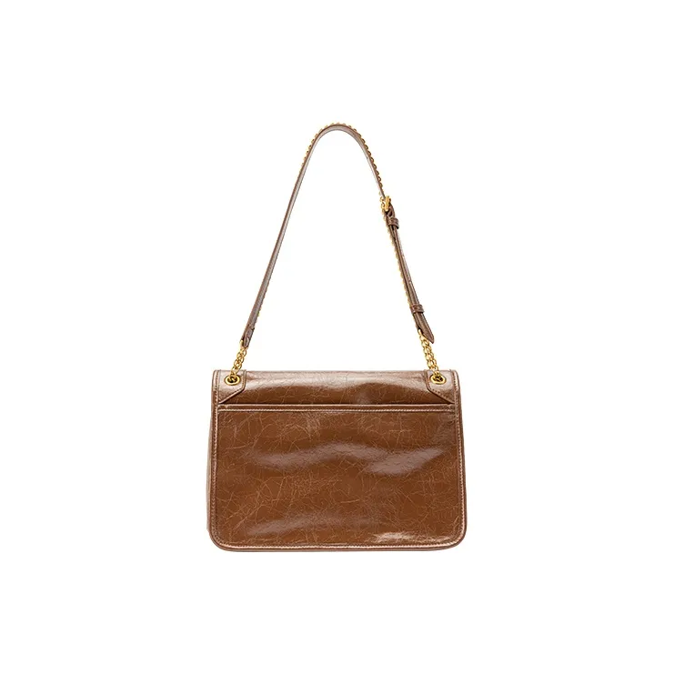 VANESSA HOGAN Cow Leather Shoulder Bag Crossbody Bag Women's Brown/Black-2