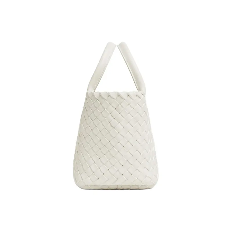 Bottega Veneta CABAT Sheepskin Tote Bag Shopping Bag Shoulder Bag Crossbody Bag Handbag Mini Women's White & Glossy Red-1