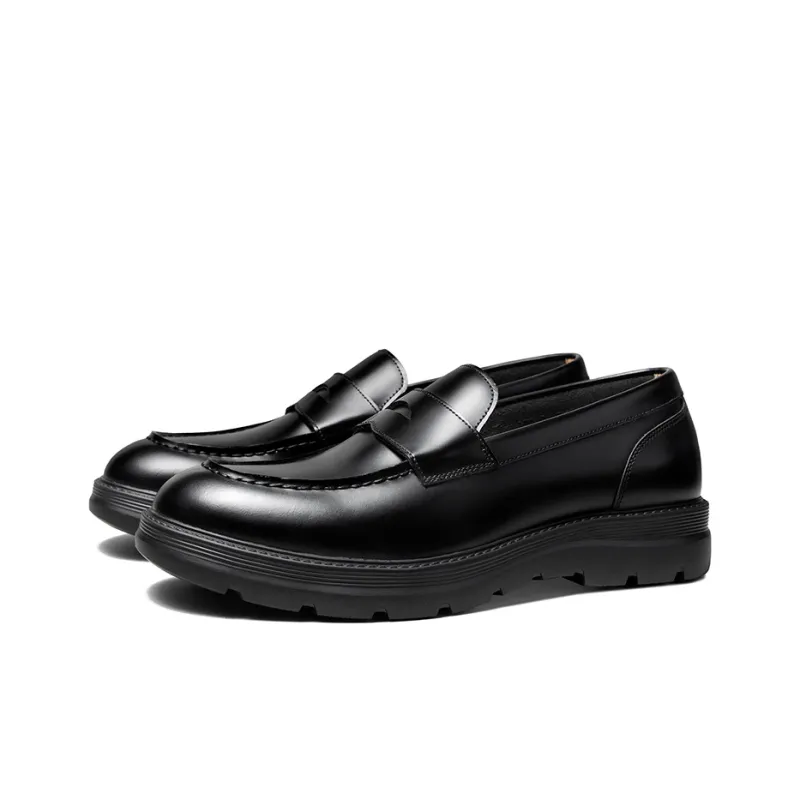 Zuti British Business Slip on Penny Loafers Casual Shoes Men's Black-1