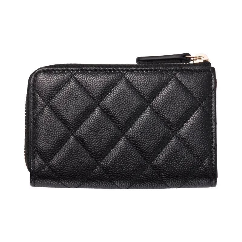 CHANEL Grain Embossed Caviar Calfskin Coin Purse Women's Black-3