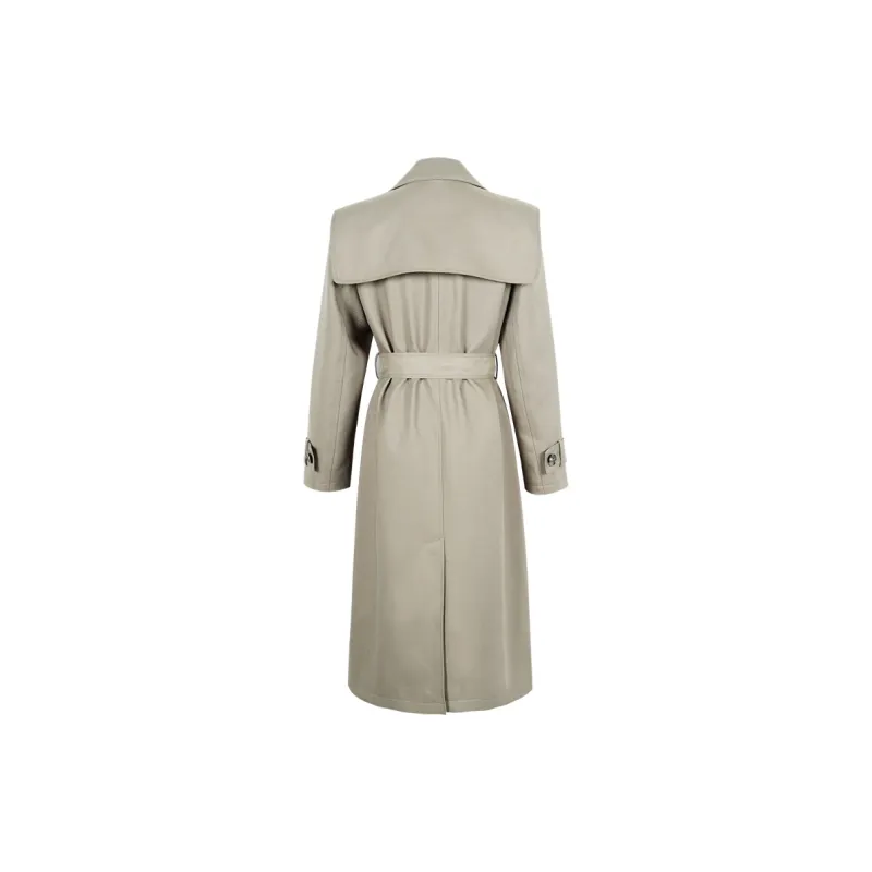 MISSSHINE Trench Coat Women's Green Coffee-1