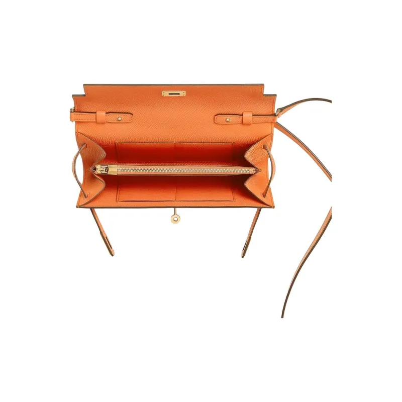 HERMES Kelly To Go Epsom Calfskin Crossbody Bag Shoulder Bag Women's 93 Orange Hermes Orange Combo-2