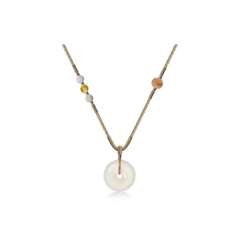 Artisan Lock Heart Jade Chalcedony Necklaces Unisex