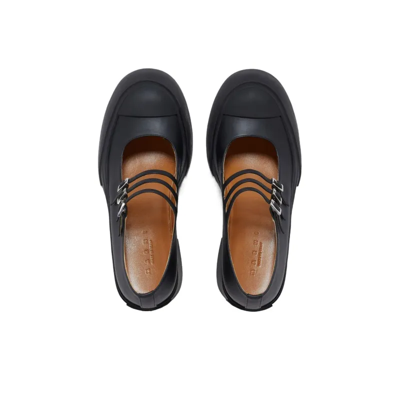 MARNI Buckle Strap Round Toe Pumps-4