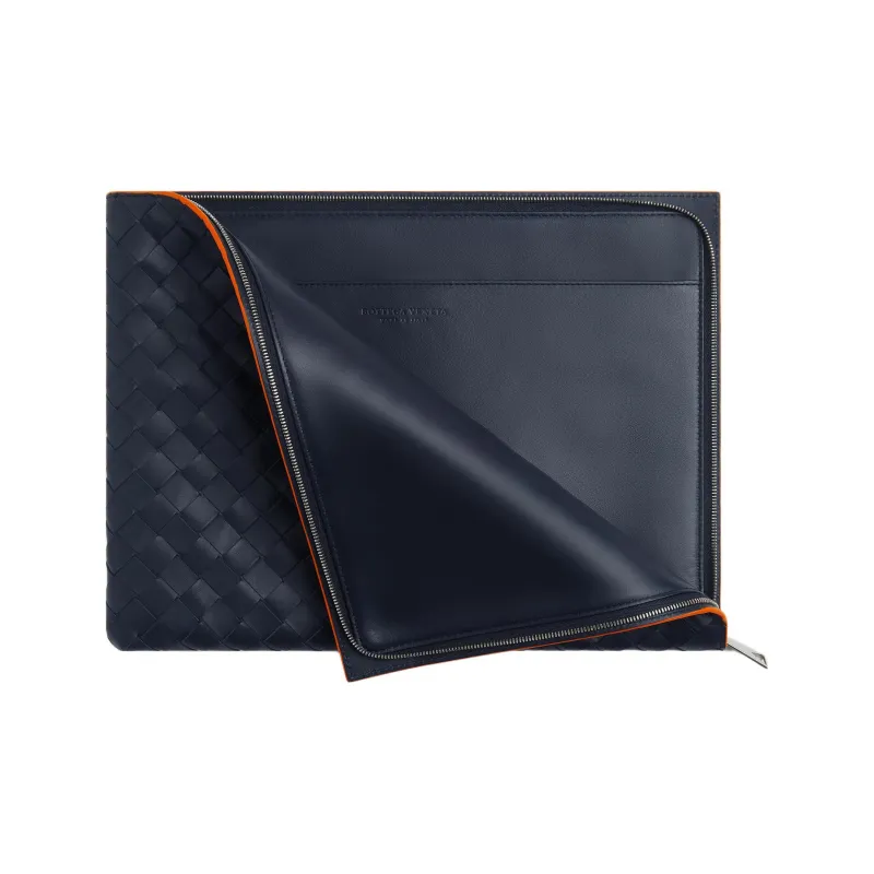 Bottega Veneta Calfskin Clutch Men's Space Color With Wood Melon-1