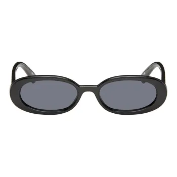 Le Specs Acetate Oval Sunglasses Women's Black