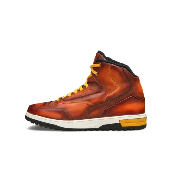 BERLUTI High-Top Skateboard Shoes Men's Brown Yellow