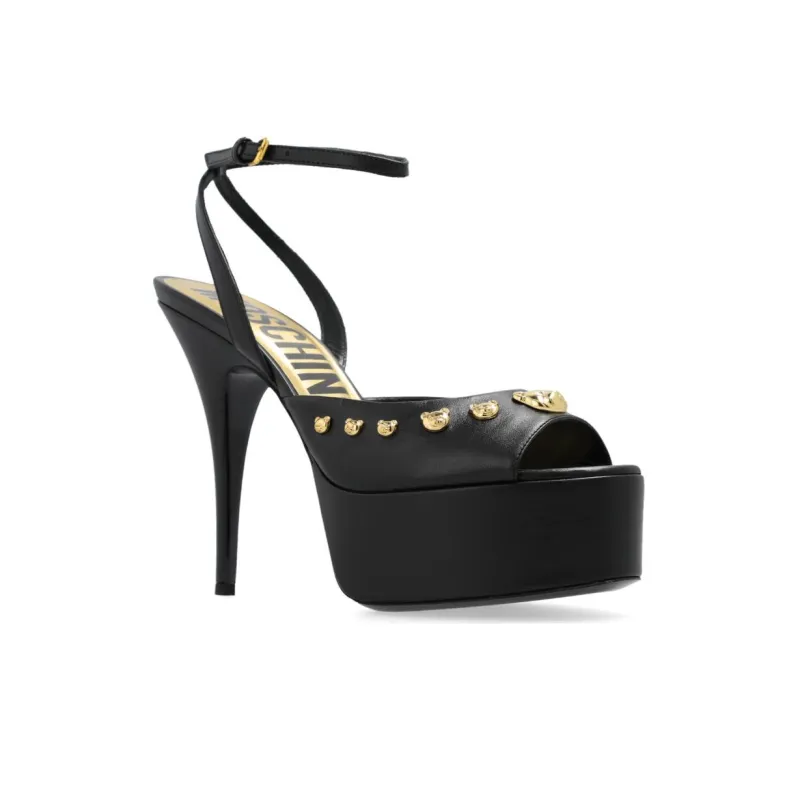 MOSCHINO One Strap Sandals Women's Black-3