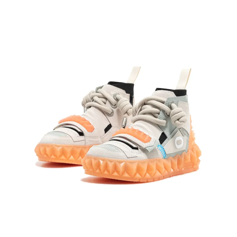 OETZI Mid Top Casual Shoes Unisex Light Gray & Light Green-1