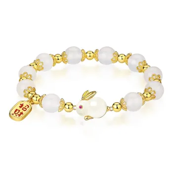 Olampe Hetian Jade Bracelets Pale Greenish White Jade Women's