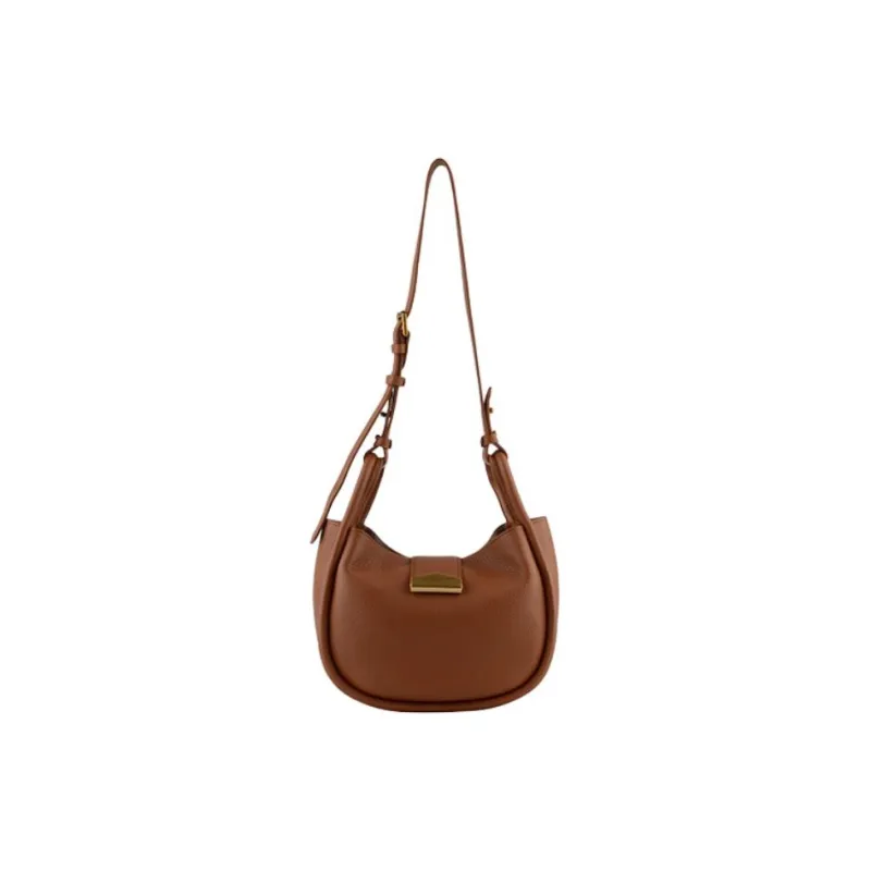 POURCHET Cow Leather Shoulder Bag Small Size Women's Sand Yellow/Elephant Gray/Black/Orange/Light Khaki/Light Purple-0