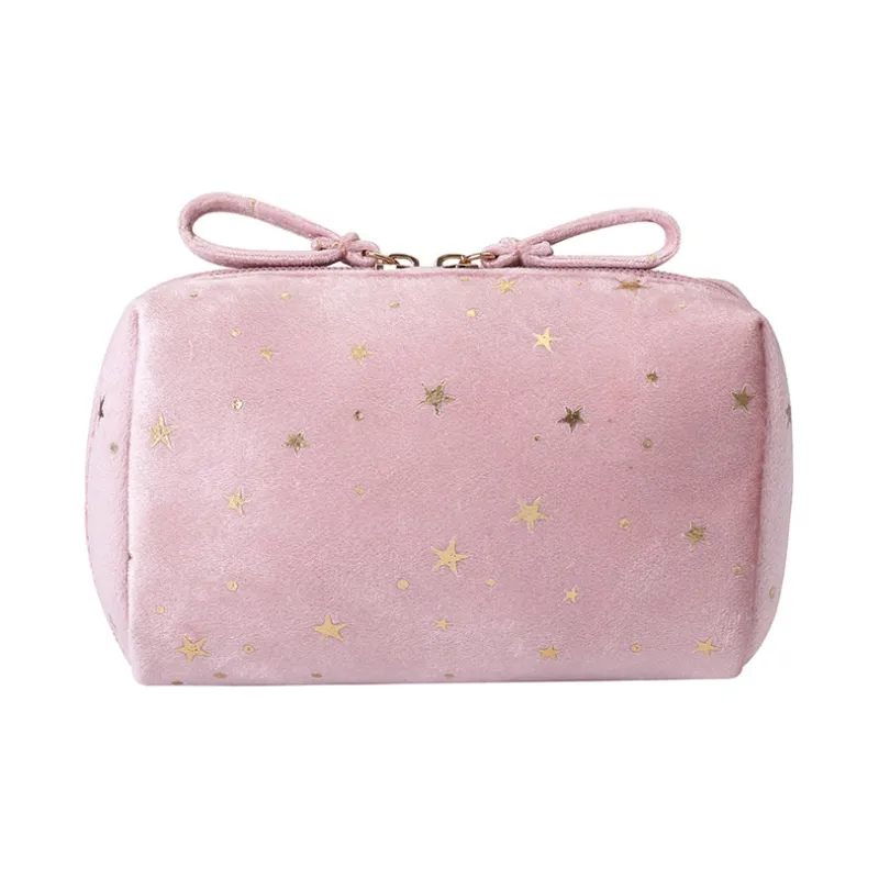 ALOENEY Polyester Makeup Bag Women's Pink/Blue/Khaki-0