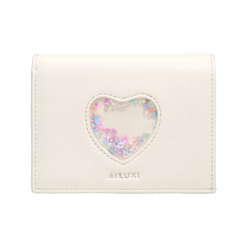 AILUXI Synthetic Leather Crossbody Bags Wallets Small Size Women's Cream White-0