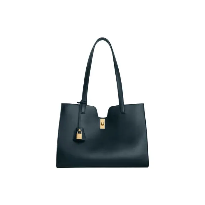 CELINE Cabas Calfskin Tote Bag Shopping Bag Shoulder Bag Handbag Women's Marine Blue-1