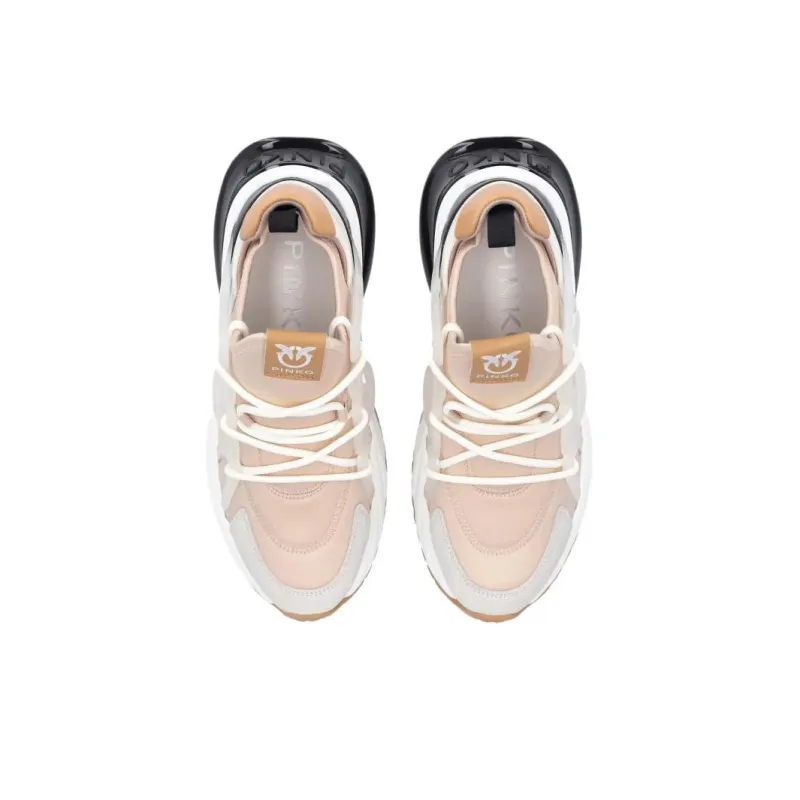 PINKO Love Birds Panelled Lace Up Sneakers Women's-5