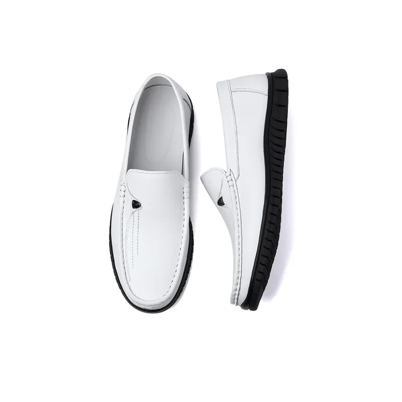 GZZ Gommino Loafers Men Black/White-6