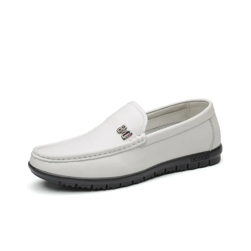 GZZ Gommino Loafers Men Black/White-6