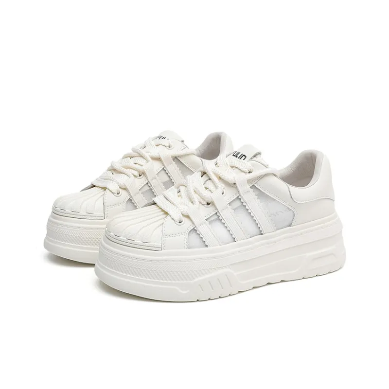 AIFUlIn Evelyn Abrasion Resistant Slip Resistant Low Top Skateboard Shoes Women's White-2