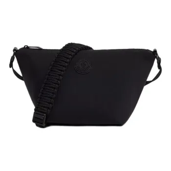 Moncler Water Resistant Soft Shell Fabric Handbag Shoulder Bag Crossbody Bag Women's Black