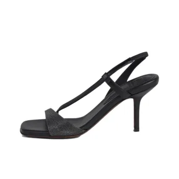 Brunello Cucinelli Monili Chain Square Toe Sandals Women's