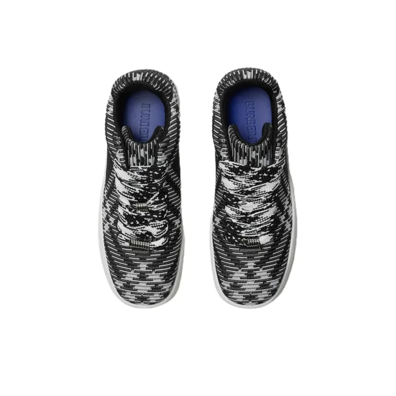 Burberry Check Knit Box Sneaker Black White-2
