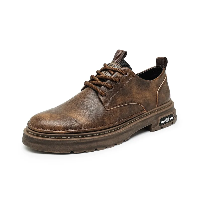 Laoks Casual Shoes Men Low Top Black/Khaki/Dark Brown-7