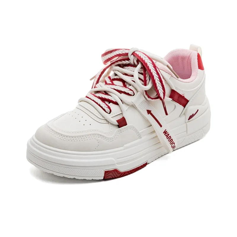 Warrior Warrior Wear Resistant Slip Resistant Low Top Skateboard Shoes Women's Beige Pink-2