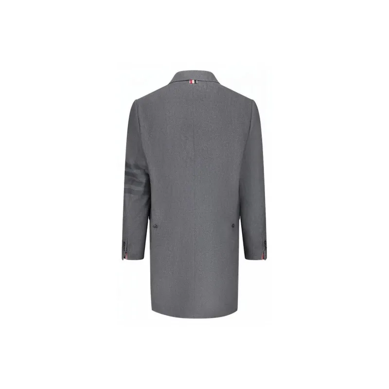 THOM BROWNE Tonal 4 Bar Chesterfield Overcoat-1